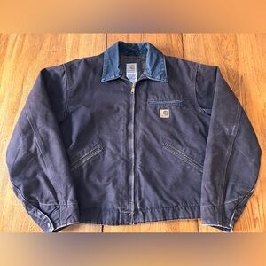Vintage Carhartt J97 DKB Detroit Jacket Blanket Lined Dark Brown Large Regular